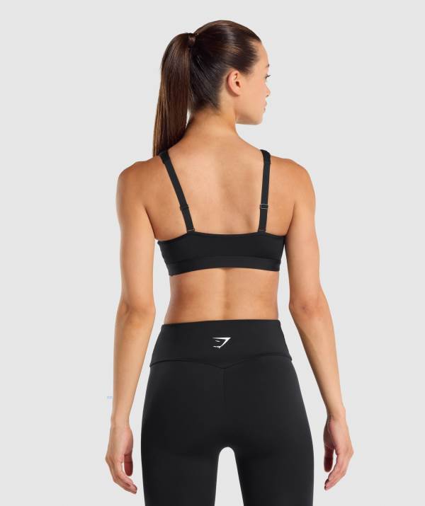 Damske Športové Podprsenky Gymshark Scoop Neck Čierne | VN4569031